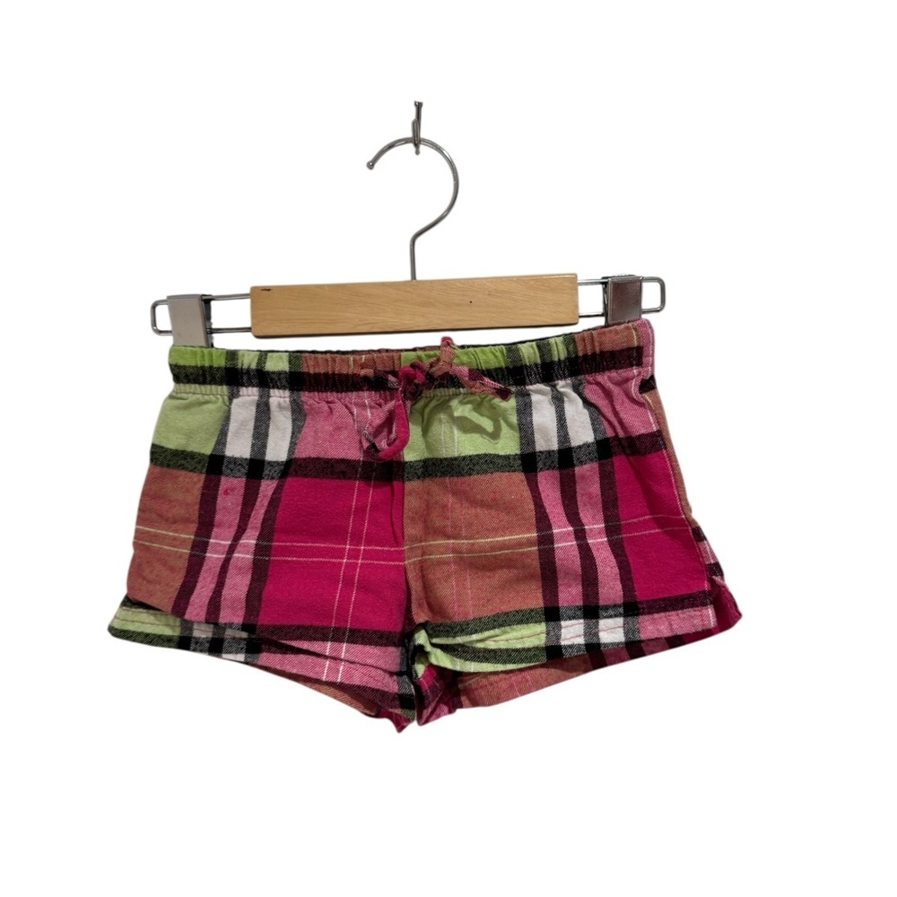 So Nikki Plaid Flannel Shorts - Pink and Green - size M